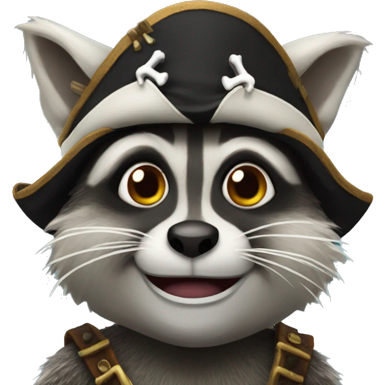 ugly pirate racoon  emoji
