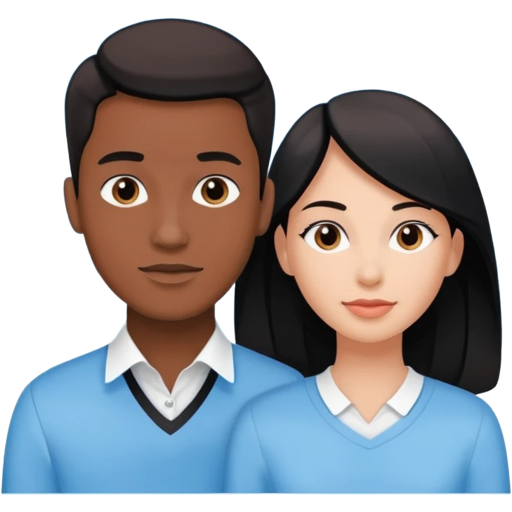 creame elementos graficos sguieendo este mismo modelo pero pensando en que sean para educacion edtech elearnig de ese estilo version hombre joven y mujer joven con colores coprorativos celeste negro blanco pero como elemento grafico no en 3d emoji