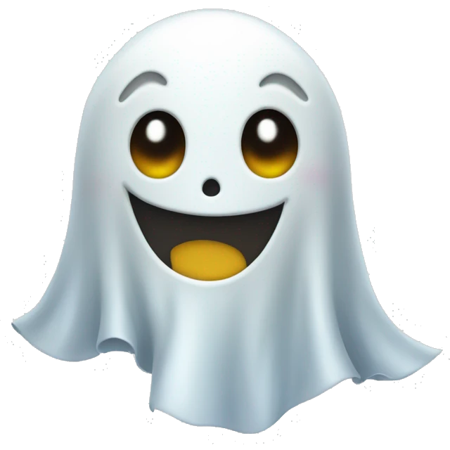 happy ghost + bow emoji