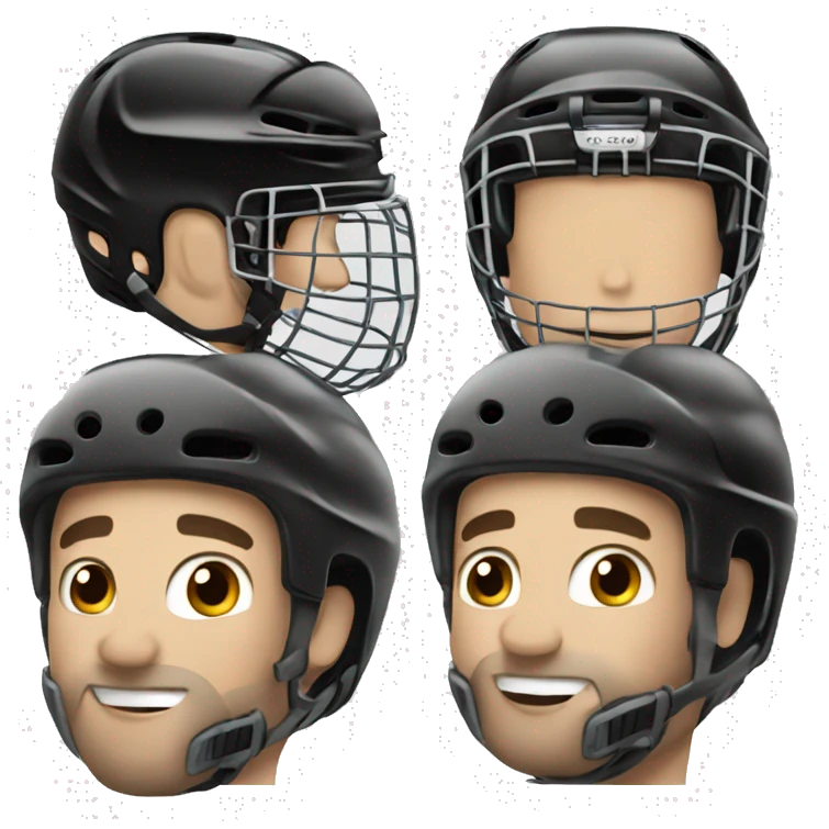 hockey player, with helmet and a viso emoji