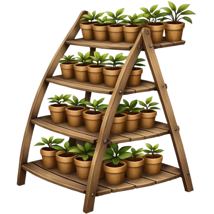 Large slanted curved multi-tier Old plant rack  emoji