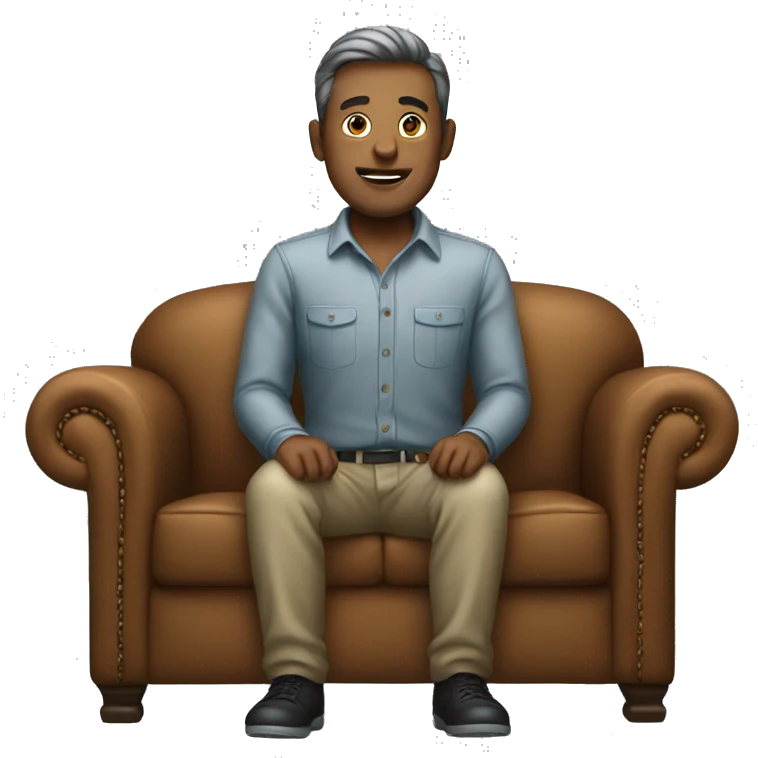 Man standing or sitting on a sofa emoji