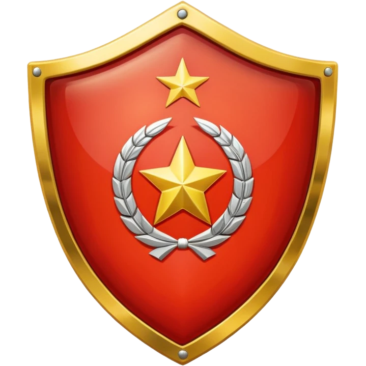 a shiny shield with the USSR flag inside emoji