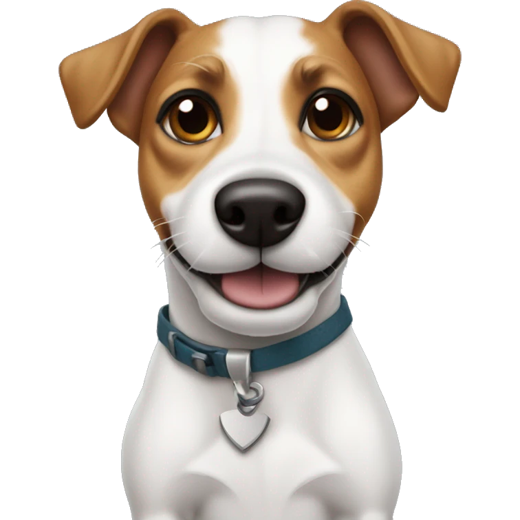 Jack russel con las patas cruzadas emoji