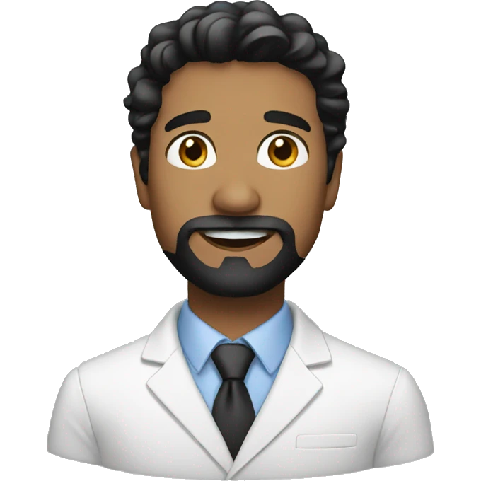 professional (black hair) emoji