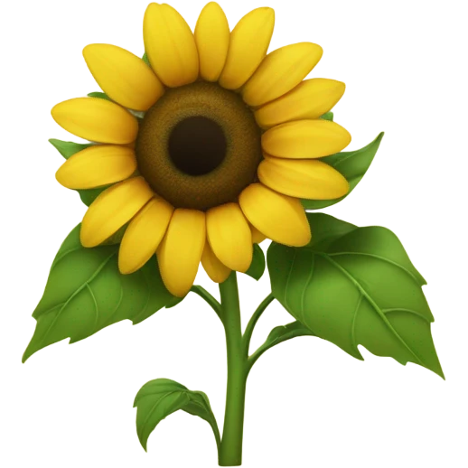 Create me a sunflower with eyes and mouthcute  emoji