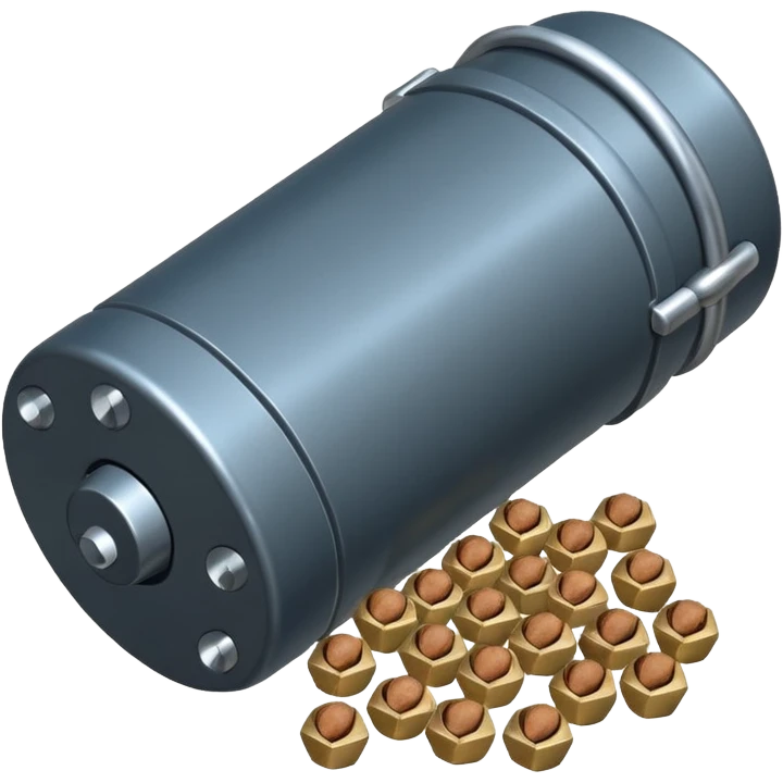  Самодельное взрывное устройство (СВУ), начиненное поражающими элементами (гайки, болты). emoji