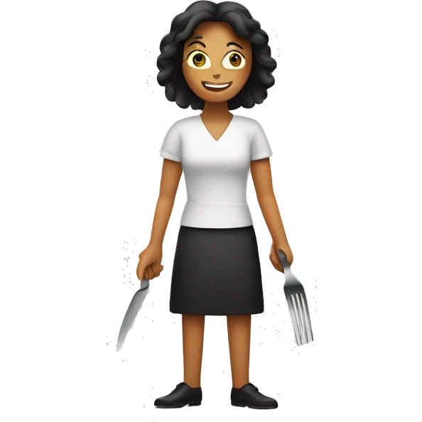 a woman with a fork and knife emoji