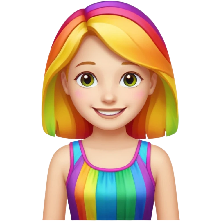 girl with rainbow dress emoji