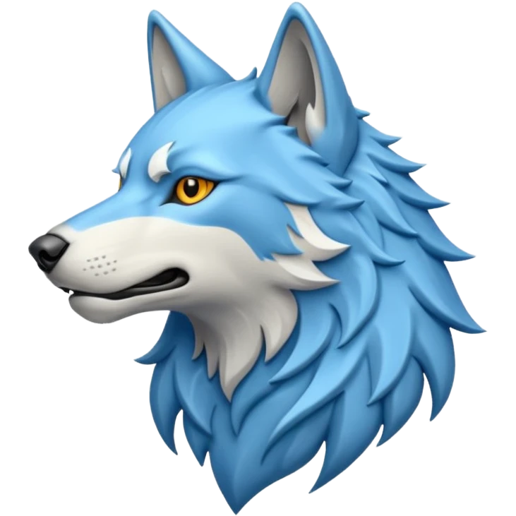 howling wolf crest in light blue emoji