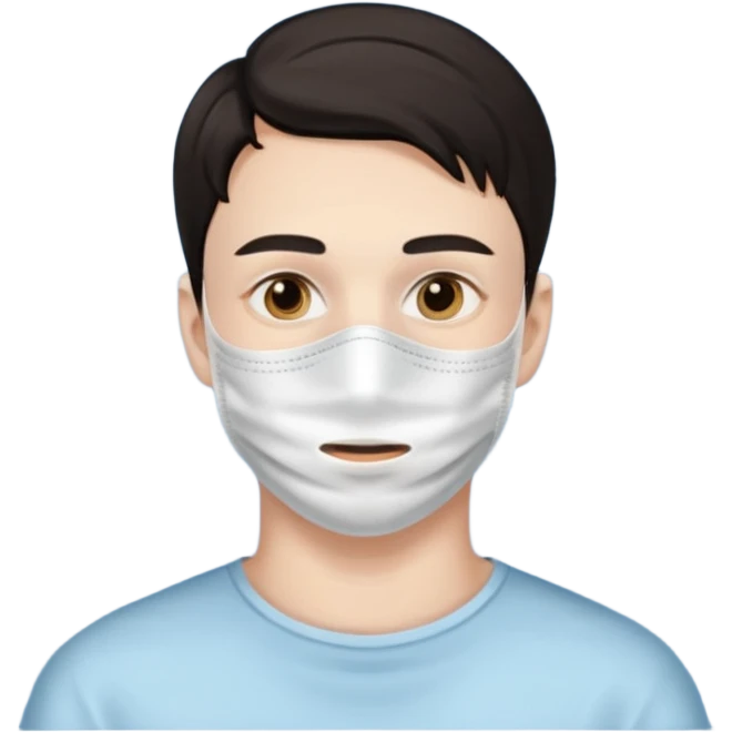  man, thin sheet face mask emoji