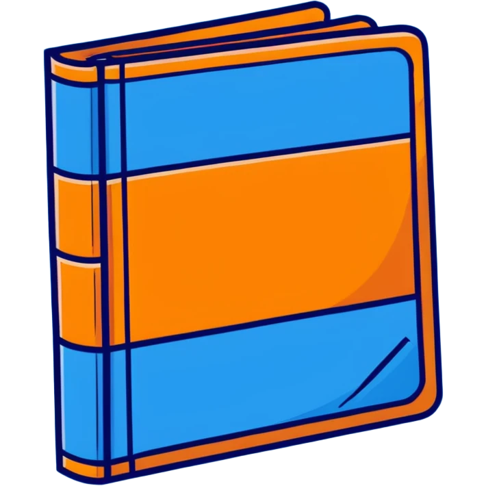 closed blue book with gold title emoji