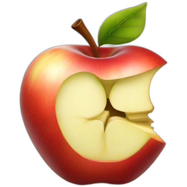 apple with a bite taken out of it  emoji