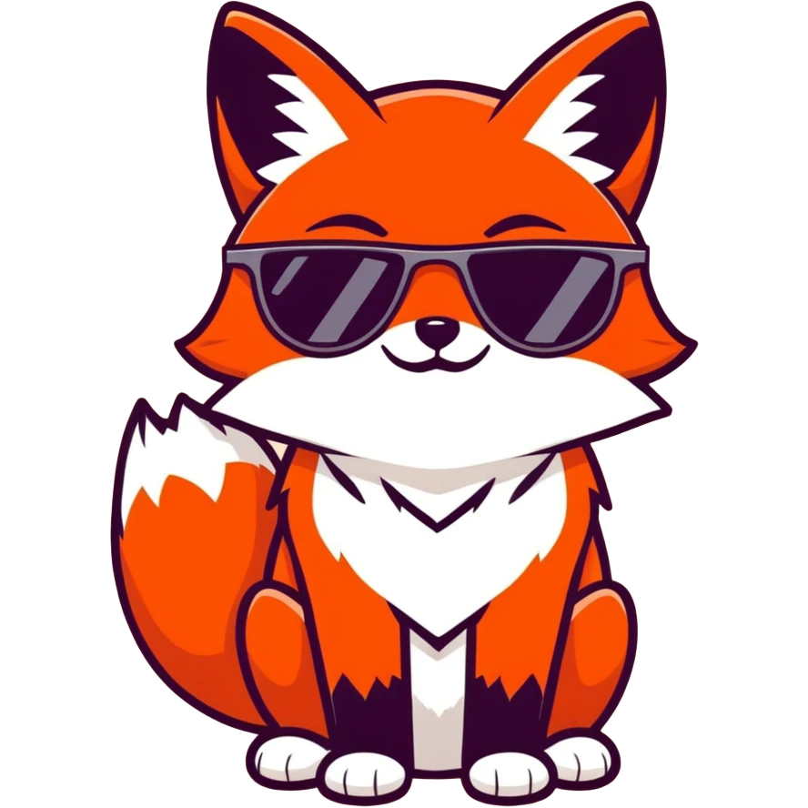 Red fox with sunglasses emoji