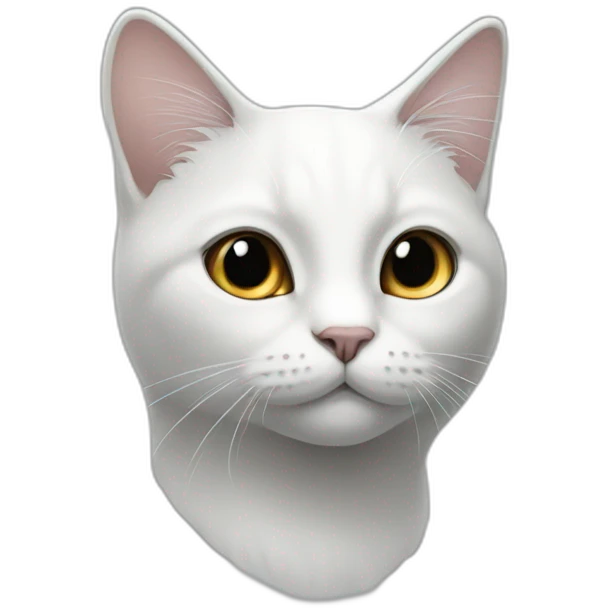 1 only white cat, and 1 only black emoji