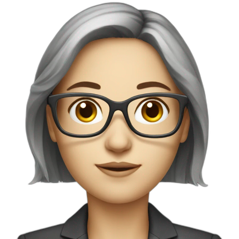 french financial controller girl with glasses emoji