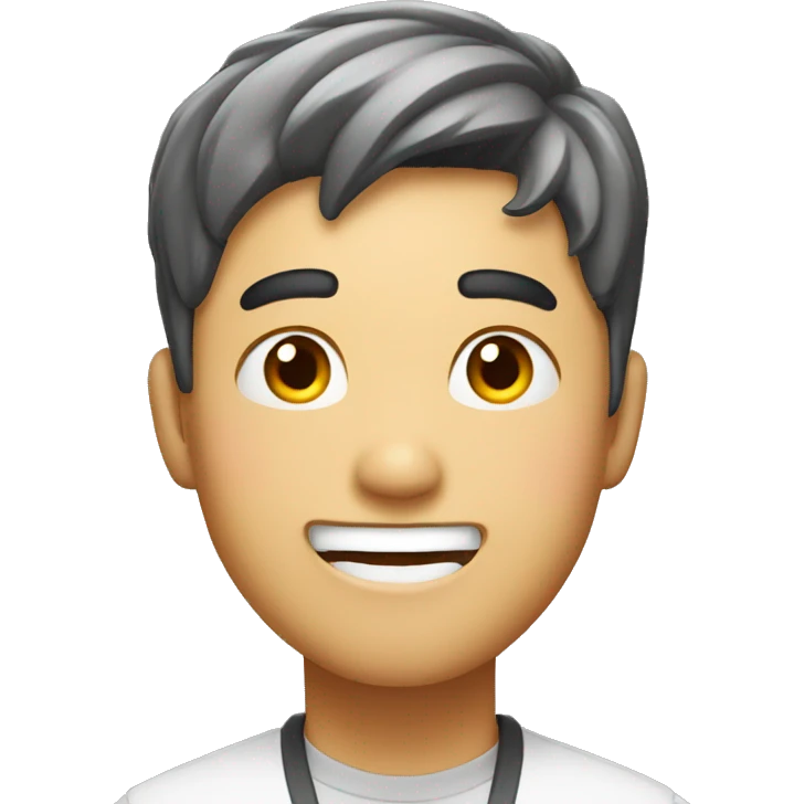 Smiling Korean Man have a surprised emoji