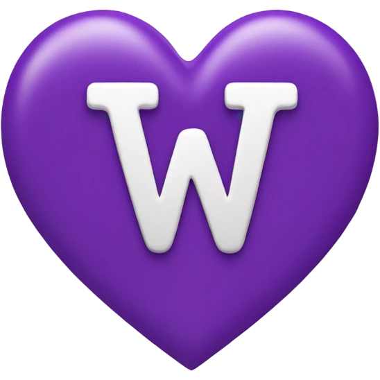 Purple letter "W" in heart emoji