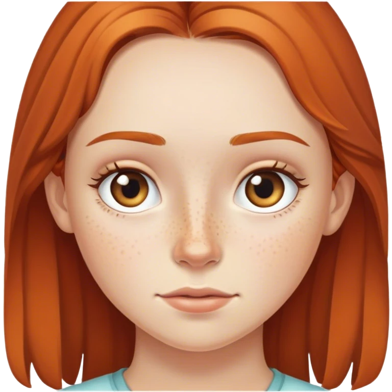 freckled girl portrait looking at viewer emoji