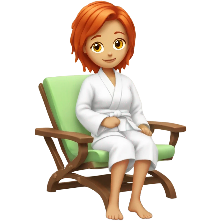 Red hair girl in spa relaxing  emoji