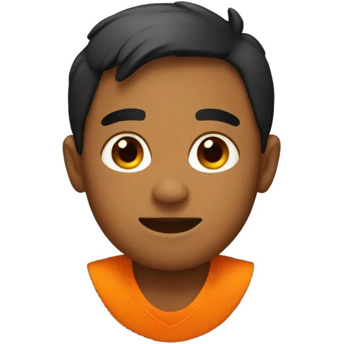 Orange and black emoji