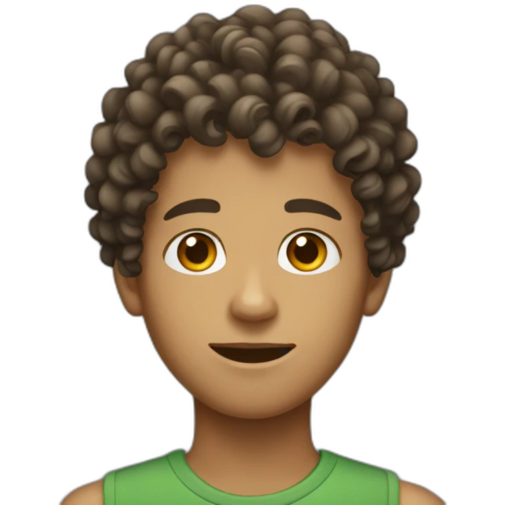 curly hair teenage boy emoji