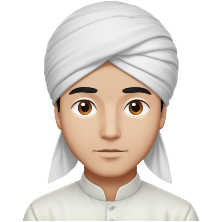 White shirt man with white turban emoji