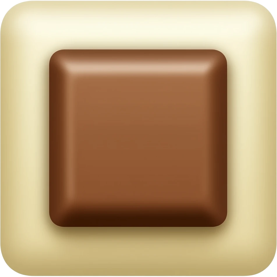 Emoji chocolat blanc avec seulement le carré du centre marron emoji