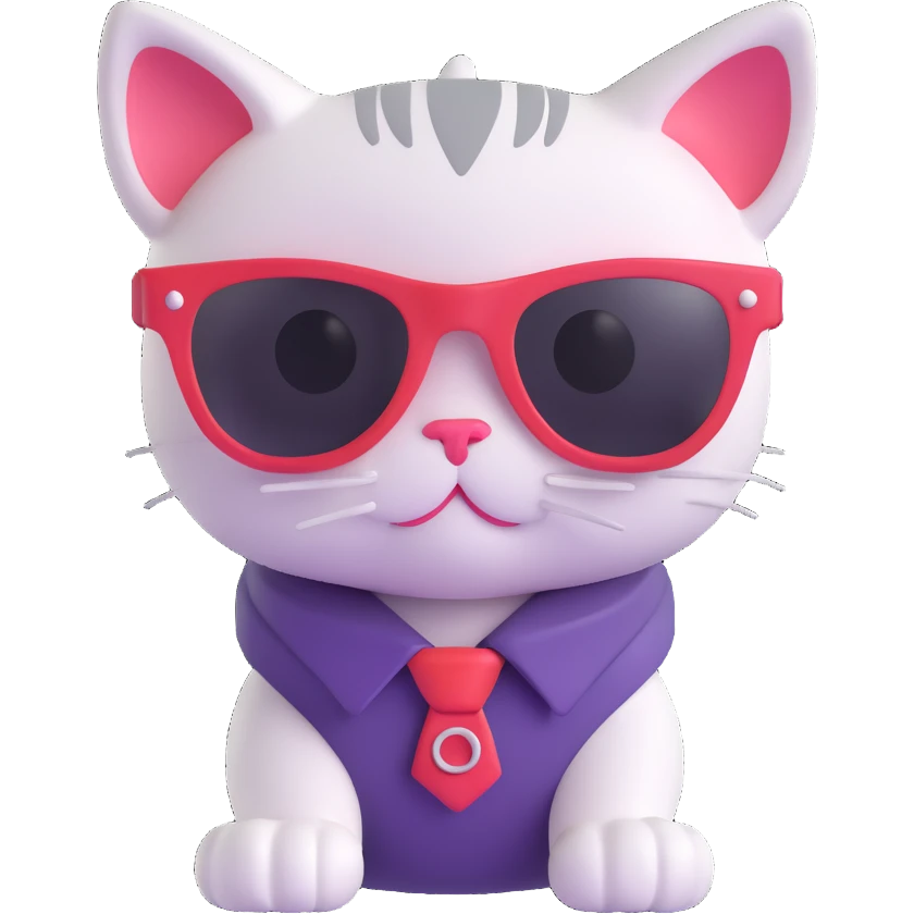 kitten wearing sunglasses emoji