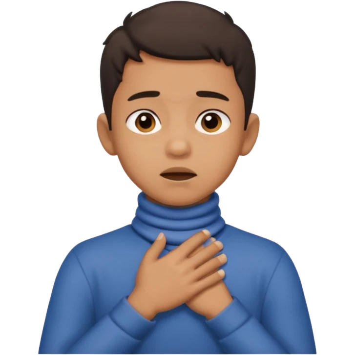 A person cris crossing hands on neck choking itself out mixed boy  emoji