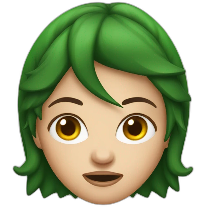 Brunette Female angry Christmas elf emoji