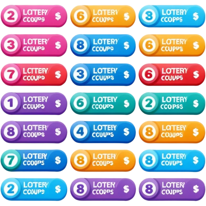 Create blank lottery coupons fanned out, clean and colorful, with different header colors and simple grid sections. No numbers, no text—just empty fields and a lottery-ticket layout. Bright, modern, and on a neutral background. with no lottery text not it at all emoji