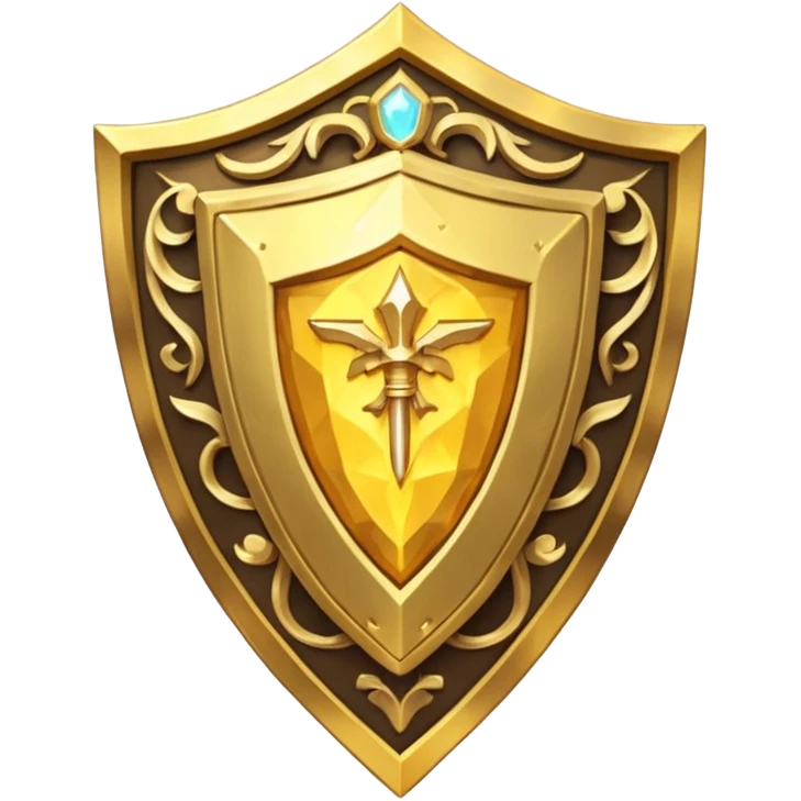 fantasy magic heavenly golden shield low poly emoji