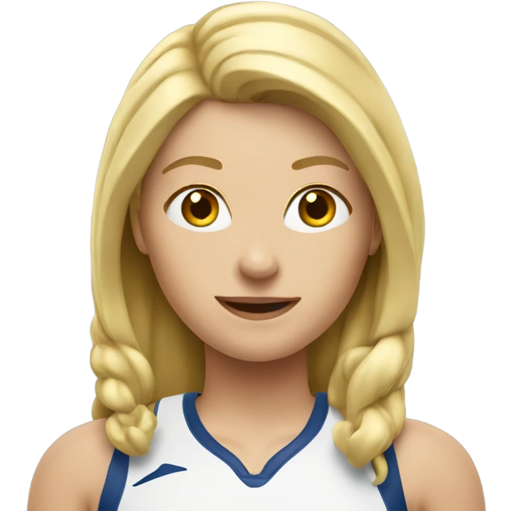 blond lady doing sports emoji
