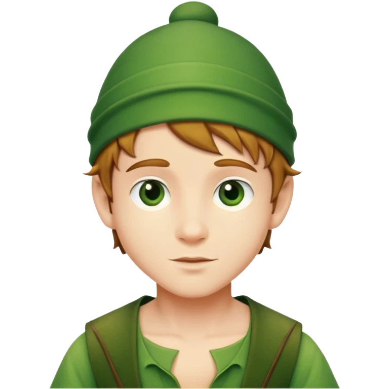 peter pan character in green outfit with hat emoji