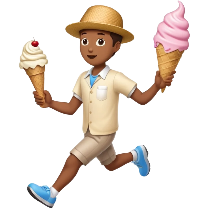 person running away from ice cream man emoji