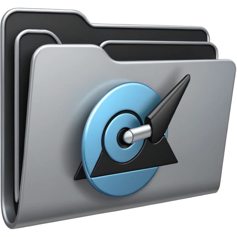 black cursor clicking on a folder emoji