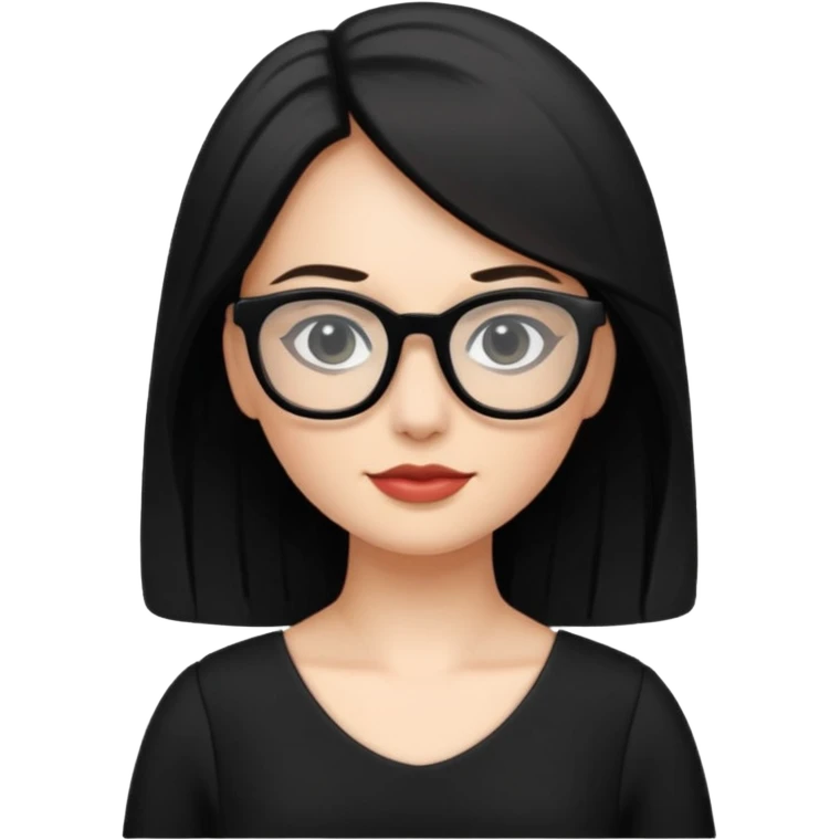 black glasses and black dresses woman emoji