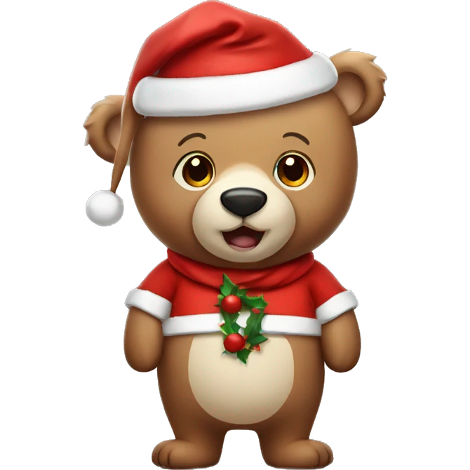 cute bear wearing santa costume emoji