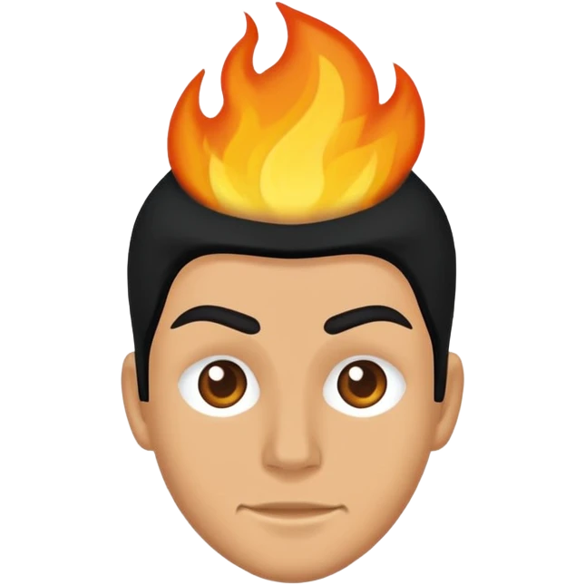 head flame on short sleeve black t shirt emoji