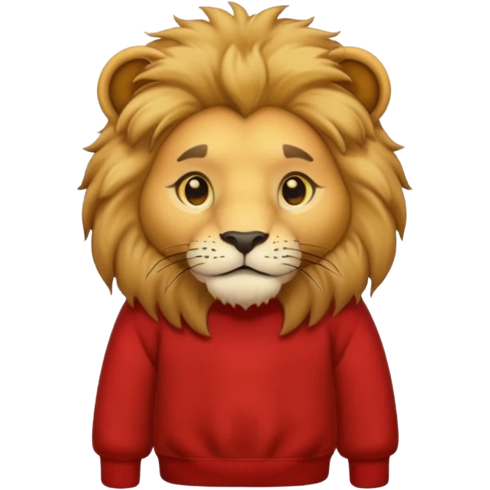 lion wearing red jumper emoji