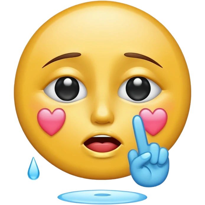 Crying peace sign with kissy face emoji
