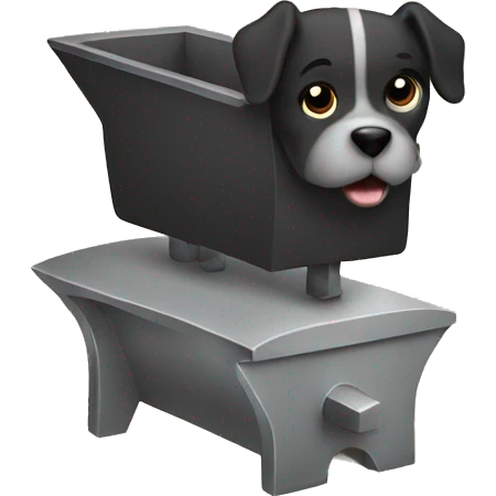 Anvil with dog jumping over emoji