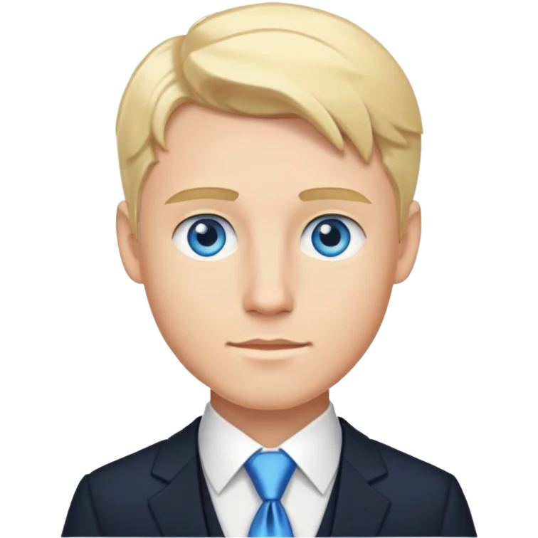blonde male in formal attire blue eyes emoji
