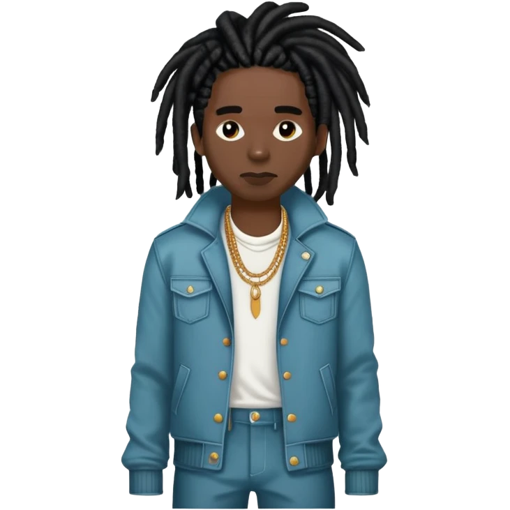 Steve Lacy with black dreads and stylish outfit emoji