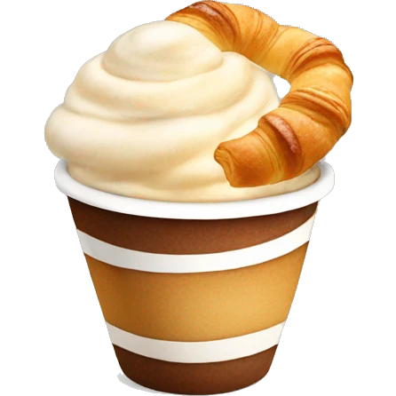 Cup of cappuccino with croissant emoji