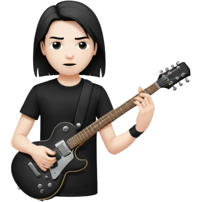 metal head with a black guitar emoji