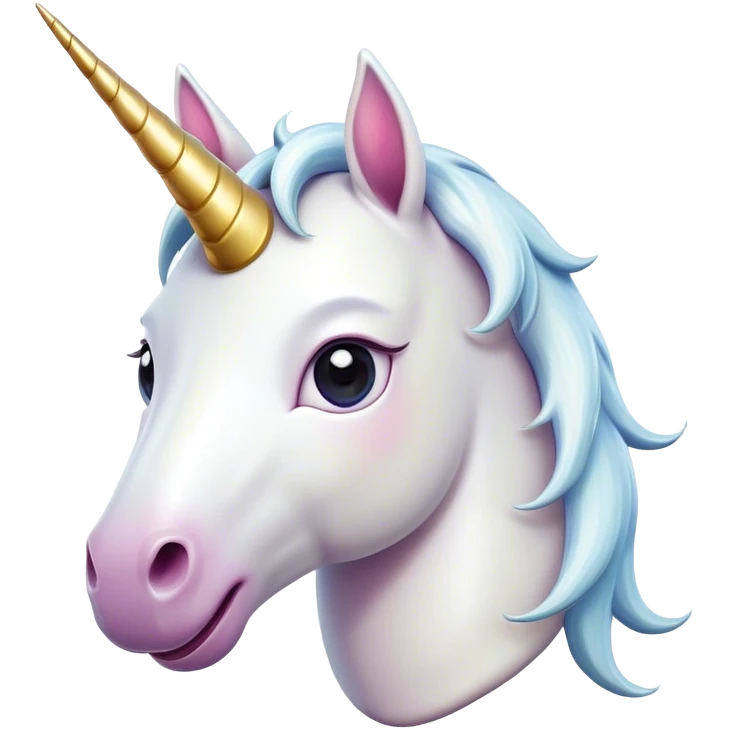 Cinematic Comical White Unicorn Portrait Emoji, Head tilted dramatically with an exaggeratedly amused expression, featuring a slender, radiant form with a playfully sparkling horn and wide, comically expressive eyes full of enchanting disbelief, Simplified yet hilariously expressive features, highly detailed, glowing with a slightly sassy magical glow, high shine, dramatic yet playful, stylized with an air of cheeky mythic mischief, soft glowing outline, capturing the essence of a meme-worthy white unicorn that looks ready to prance its way into viral fame! emoji