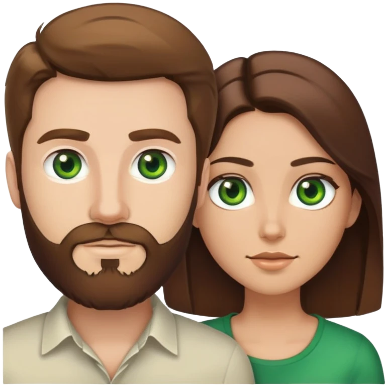 White male with green eyes beard and brown hair and a tan female with brunette hair  emoji