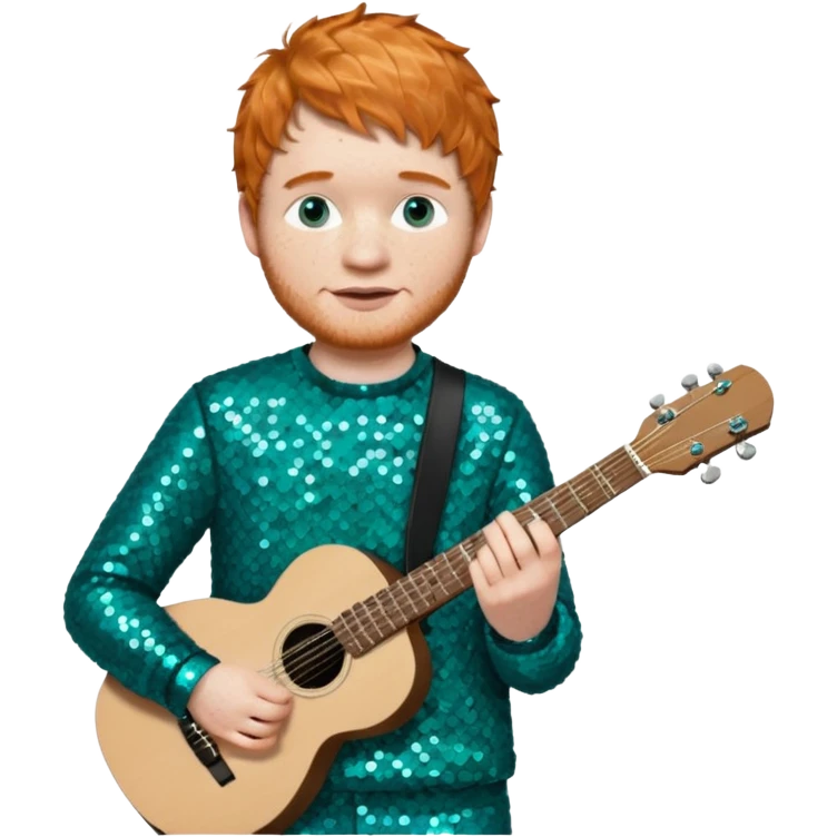 Ed Sheeran with teal sequin outfit emoji